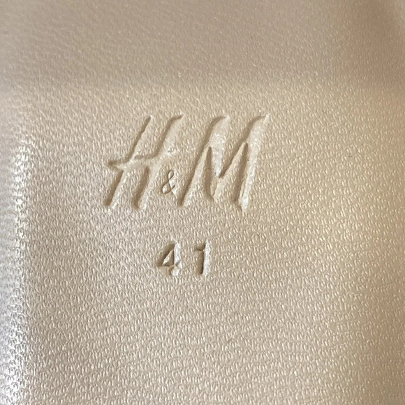 H&M (NEW) White Boho Faux Leather Braided Preppy Slides Kitten Heels Sandals 41 - Picture 9 of 10